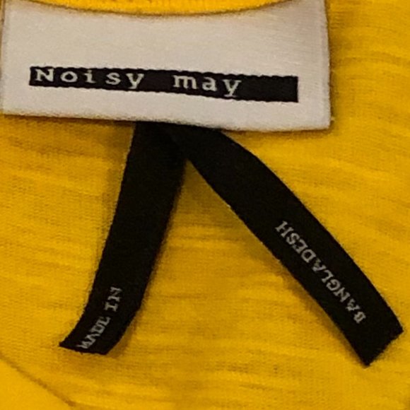 5/$50 Vibrant Yellow Noisy May V-Neck 3/4 Length Shirt. Size S. - Picture 3 of 5